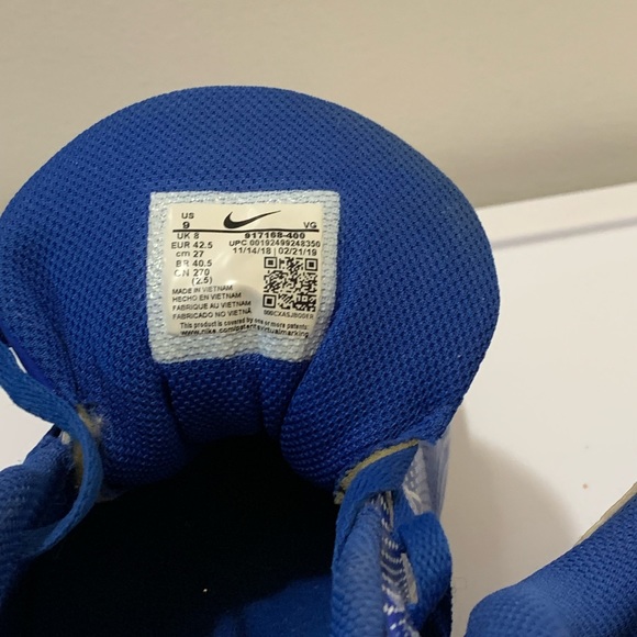 Nike Vapor Fastflex Cleats 917168-400 Size 9 Royal Blue pre owned - Picture 8 of 9